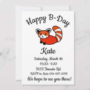 Happy B-day Red Panda Einladung