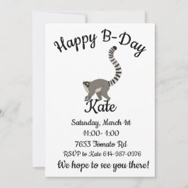 Happy-B Day Ring Taille Lemur Einladung