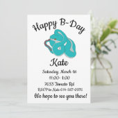 Happy B-Day White Lipped tree Viper Einladung (Stehend Vorderseite)