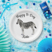 Happy B-day Zebra Pappteller (Party)