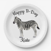 Happy B-day Zebra Pappteller (Vorderseite)