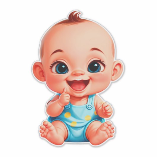 Happy Baby Cartoon Aufkleber (Vorderseite)