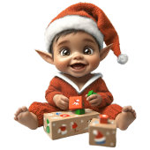 Happy Baby Christmas Elf Keramik Ornament