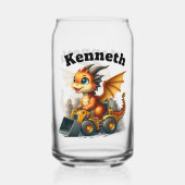 Happy Baby Dragon treibt einen Bagger Dosenglas (Vorderseite)