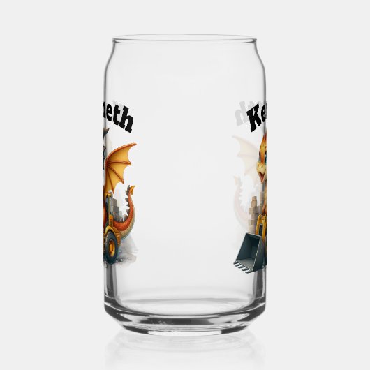 Happy Baby Dragon treibt einen Bagger Dosenglas (Rechts)