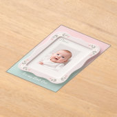 Happy Baby Floral Pink Green Frame Acryleinladungen (Ablage )