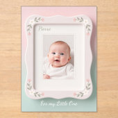 Happy Baby Floral Pink Green Frame Acryleinladungen (Vorderseite)