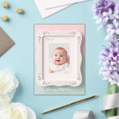 Happy Baby Floral Pink Green Frame Acryleinladungen (In Situ (Hochzeit))