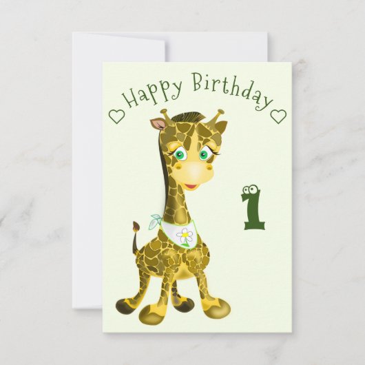 Happy Baby Giraffe Geburtskarte Karte (Vorderseite)