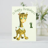 Happy Baby Giraffe Geburtskarte Karte (Stehend Vorderseite)