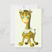 Happy Baby Giraffe Geburtskarte Karte (Rückseite)