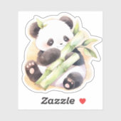 Happy Baby Panda mit Bamboo Aufkleber (Blatt)