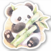 Happy Baby Panda mit Bamboo Aufkleber (Vorderseite)