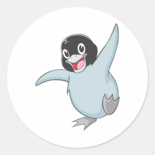 Happy Baby Penguin Runder Aufkleber