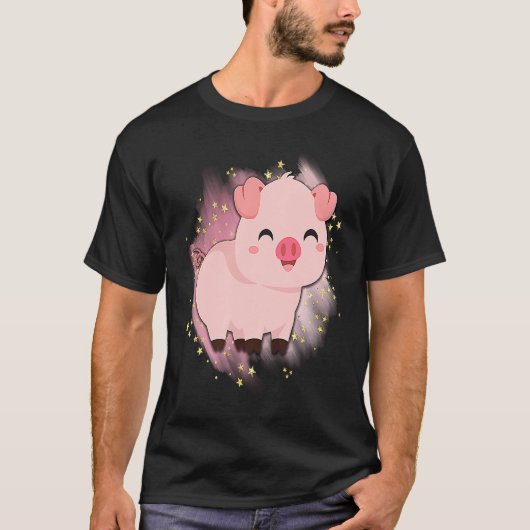 Happy Baby Piggy National Pig Day T-Shirt (Vorderseite)
