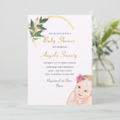 Happy BabyGirl Dusche Einladung (Stehend Vorderseite)