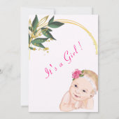 Happy BabyGirl Dusche Einladung (Rückseite)