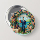 Happy Bachelor Party Button (Vorne & Hinten)