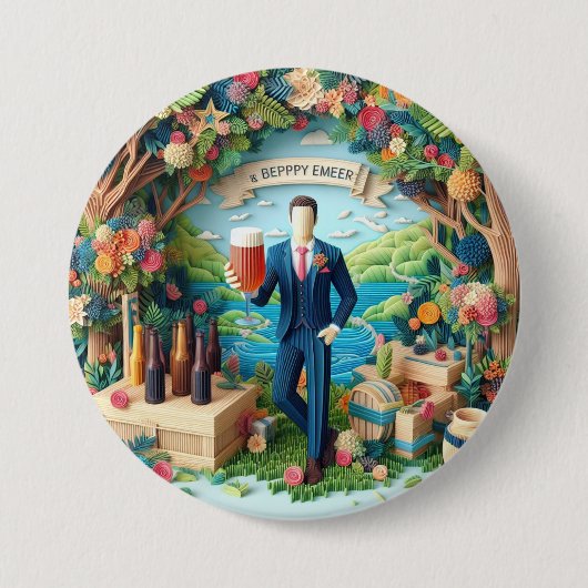 Happy Bachelor Party Button (Vorderseite)
