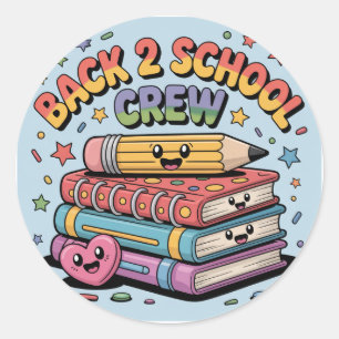 Happy Back 2 School Crew Runder Aufkleber