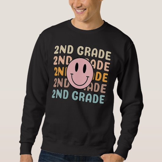Happy Back To School 2nd Grade Team Smiler Teacher Sweatshirt (Vorderseite)