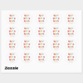 Happy Back to School Custom Text farbig Runder Aufkleber (Blatt)