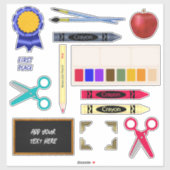 Happy Back to School Days Crayons Paint Aufkleber (Blatt)