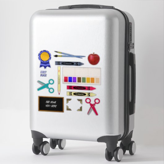 Happy Back to School Days Crayons Paint Aufkleber (Koffer)