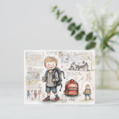 Happy Back to School Postkarte (Stehend Vorderseite)