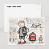 Happy Back to School Postkarte (Vorne/Hinten)