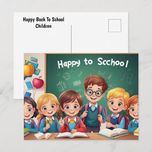 Happy back to school postkarte (Vorne/Hinten)