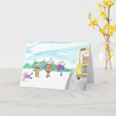 Happy Back-to-School Rats Card Karte (Gelbe Blume)