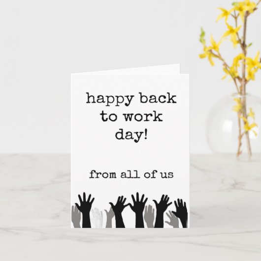 Happy Back to Work Day, Willkommen zurück Karte (Gelbe Blume)