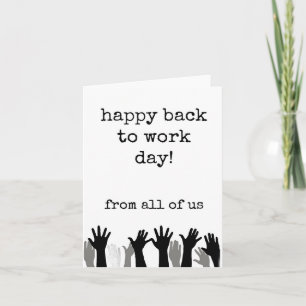 Happy Back to Work Day, Willkommen zurück Karte