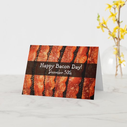 Happy Bacon Day 30. Dezember Karte (Gelbe Blume)