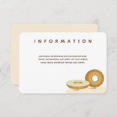 Happy Bagel Wedding White Brown Cream Info Begleitkarte (Vorne/Hinten)