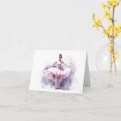 Happy Ballerina Dancing BLANK Karte (Gelbe Blume)