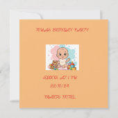 Happy Balloons Einladung zur ersten Geburtstagskar (Rückseite)