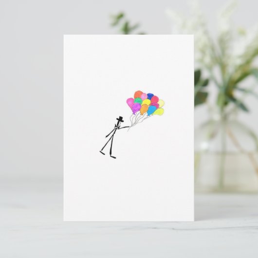Happy Balloons Flat Card (Stehend Vorderseite)