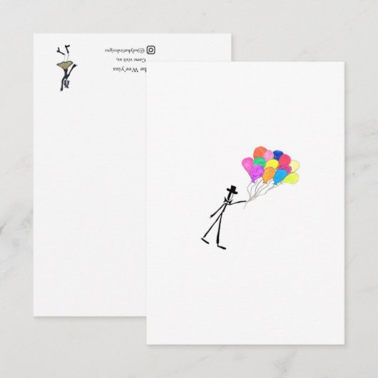 Happy Balloons Flat Card (Vorne/Hinten)