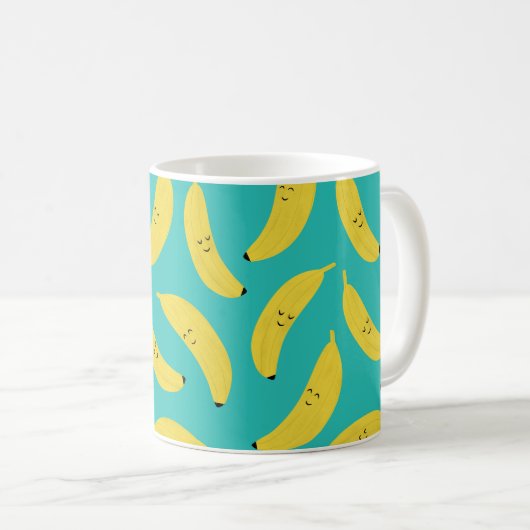 Happy Bananas Niedlich Fruit Pattern Kaffeetasse (VorderseiteRechts)