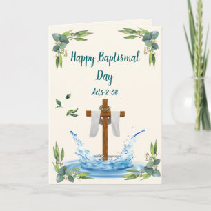 Happy Baptismal Day - Apts 2:38 Dankeskarte