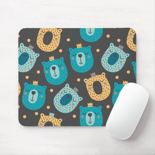 Happy Bär Kings Muster skandinavischen Stil Mousepad (Mit Mouse)