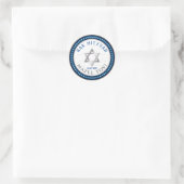Happy Bar Mitzvah 20XX Blue Decorative Runder Aufkleber (Tasche)