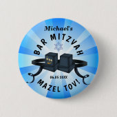 Happy Bar Mitzvah 20XX BlueDecorative Button (Vorderseite)