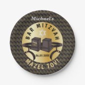 Happy Bar Mitzvah 20XX Gold Decorative Pappteller (Vorderseite)