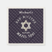 Happy Bar Mitzvah 20XX navy blaue Stilmuster Serviette (Vorderseite)