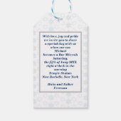 Happy Bar Mitzvah 20XX Tefillin Blue Geschenkanhänger (Rückseite)