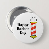Happy Barber Day Button (Vorne & Hinten)