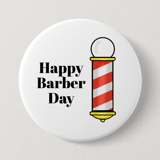 Happy Barber Day Button (Vorderseite)